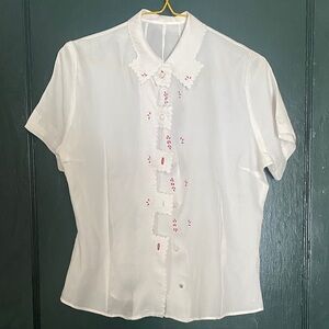 Vintage Button-down Blouse with Hand Detailing